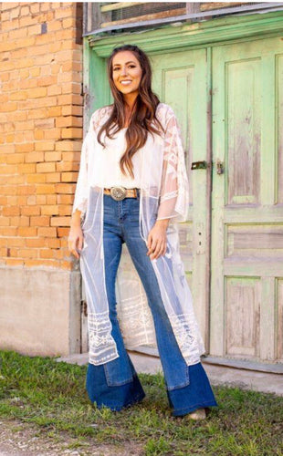 Aztec Long Sleeve Lace Duster