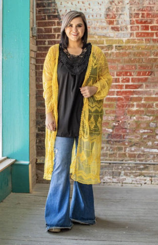 Aztec Long Sleeve Lace Duster